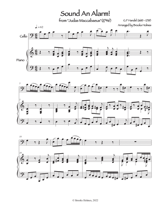 Book cover for Sound An Alarm! from Judas Maccabaeus - Cello & Piano in C