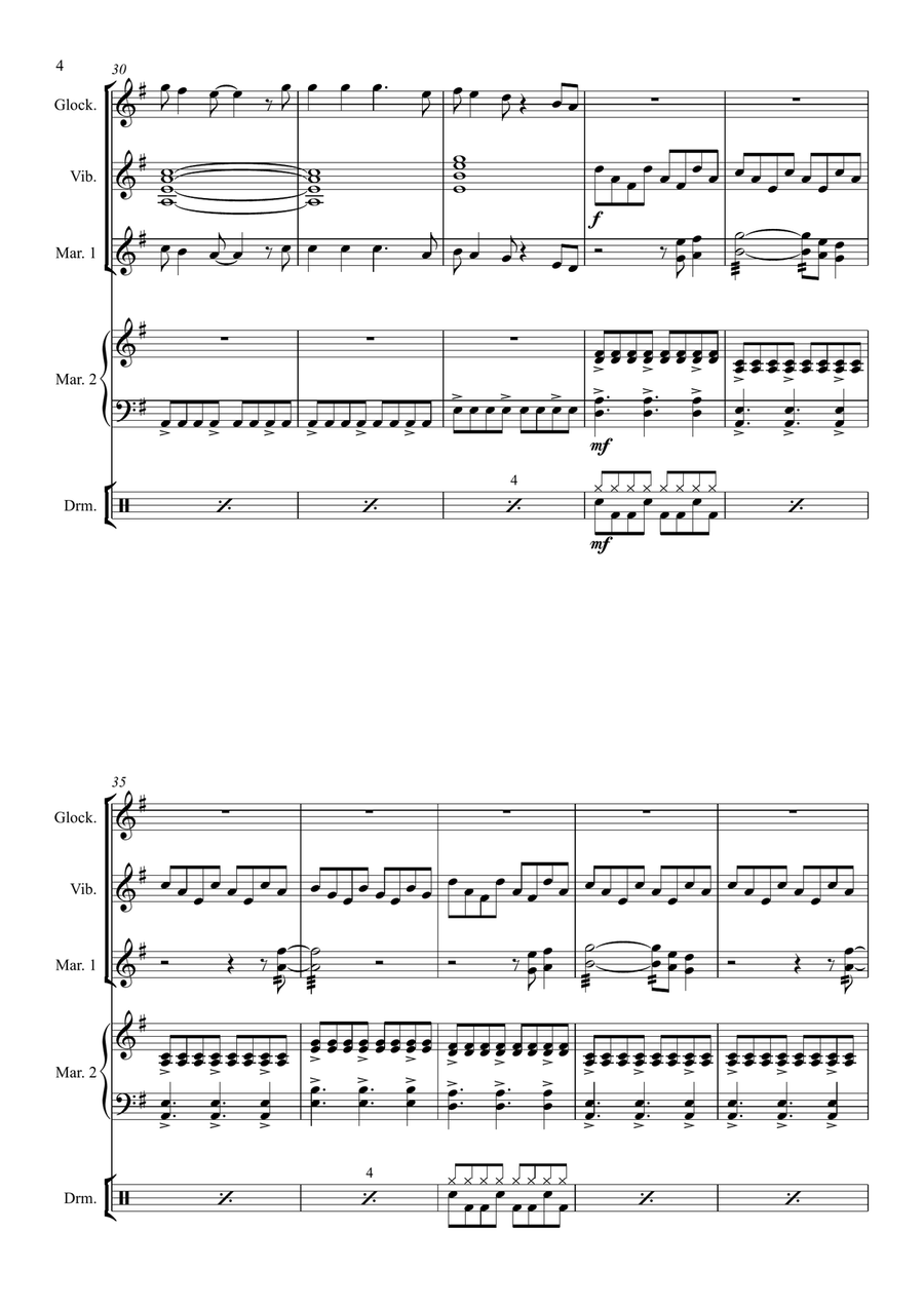 Clocks Percussion Ensemble scores gallery preview page 6
