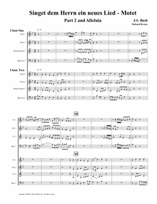 Singet dem Herrn ein neues Lied Motet – Part 2 & Alleluia by J.S. Bach (Double Woodwind Choir)