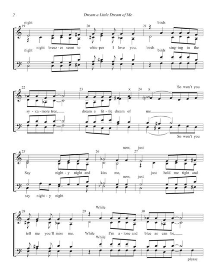 Dream a Little Dream of Me 4-Part scores gallery preview page 4