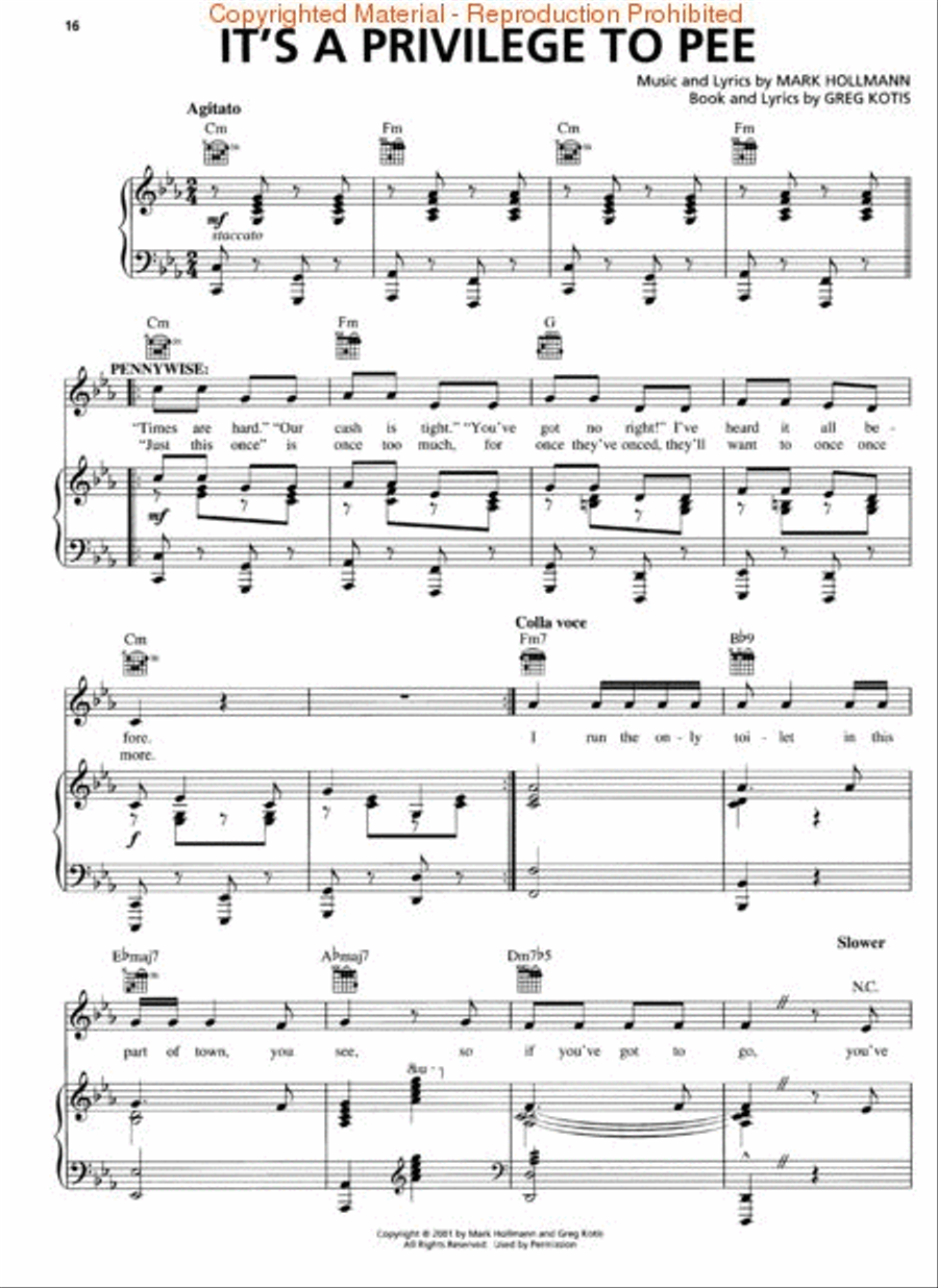 Urinetown Piano, Vocal, Guitar scores gallery preview page 2