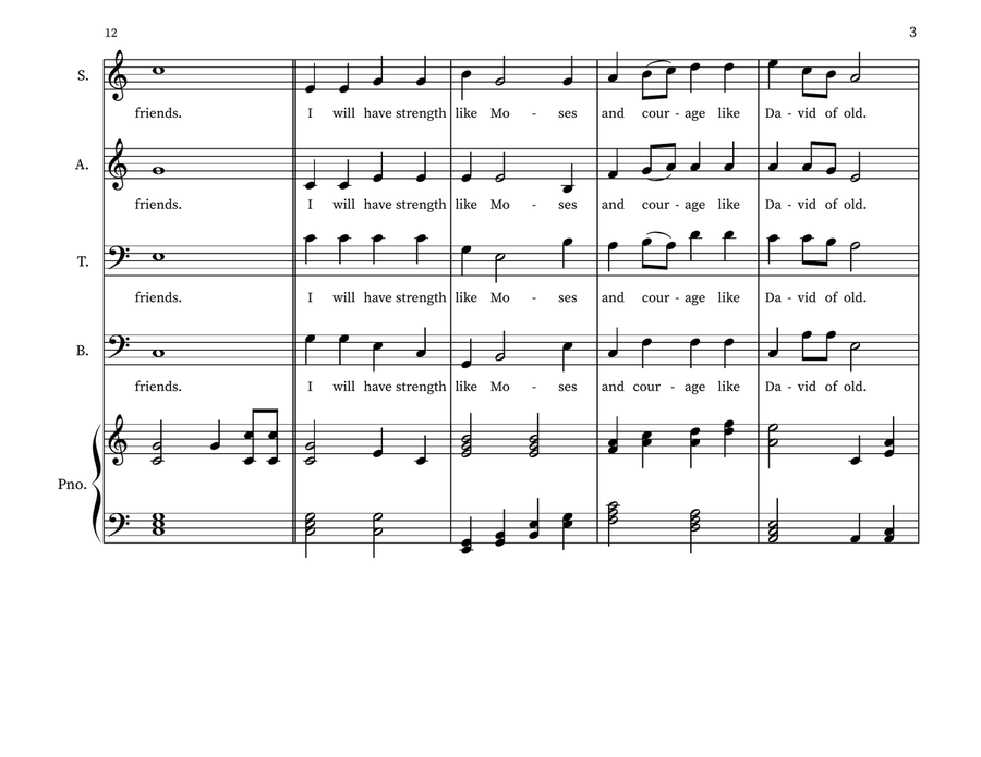 Strength Like Moses 4-Part scores gallery preview page 3