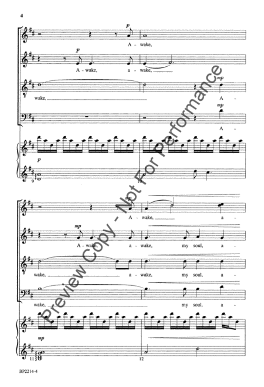 Awake, My Soul - Hagenberg 4-Part scores gallery preview page 3
