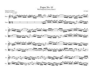 Fugue 10 from WTC I for Flute & Viola Duet