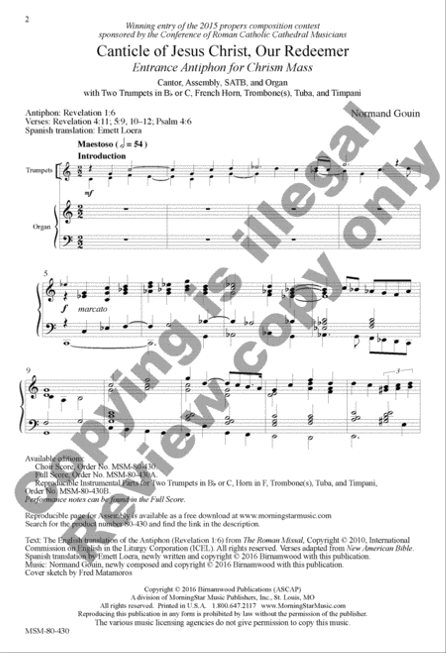 Canticle of Jesus Christ, Our Redeemer 4-Part scores gallery preview page 17