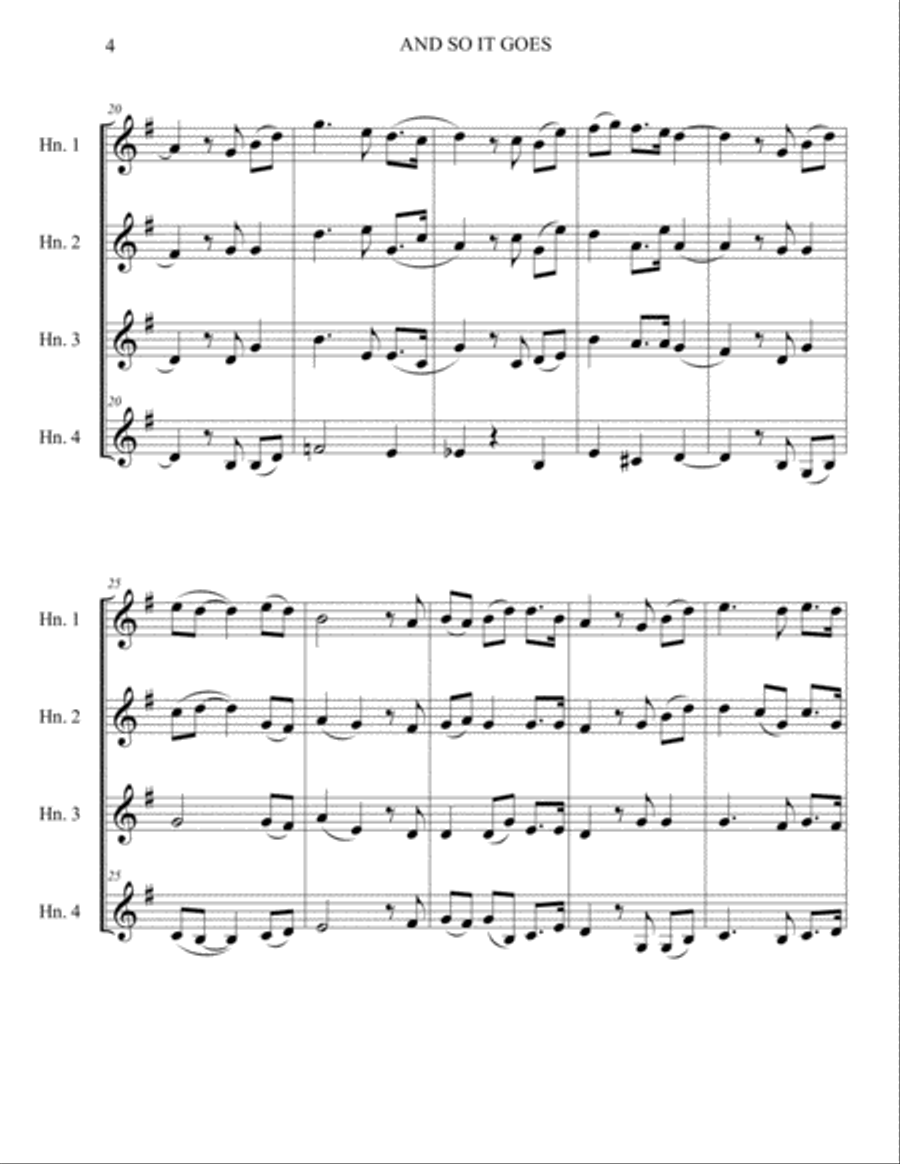 And So It Goes Brass Ensemble scores gallery preview page 4