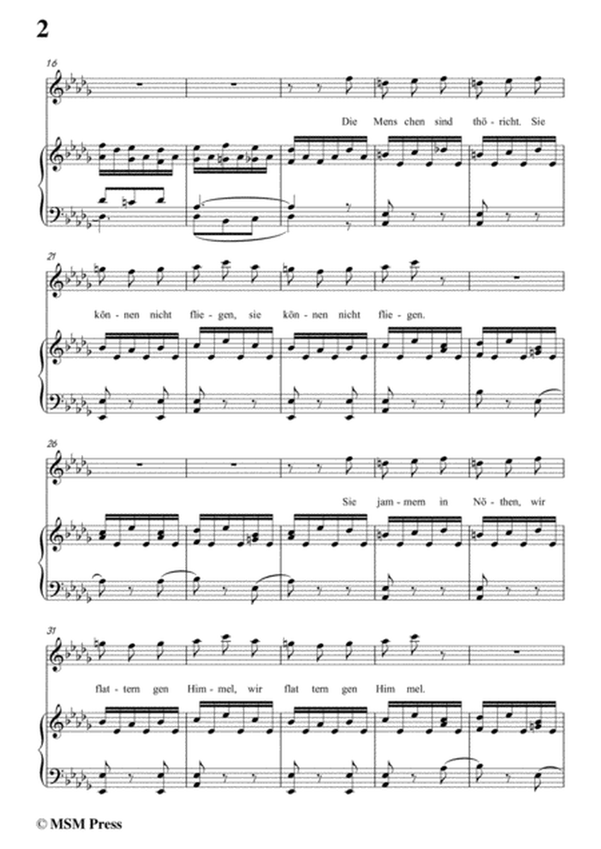 Schubert-Die Vogel,Op.172 No.6,in D flat Major,for Voice&Piano image number null