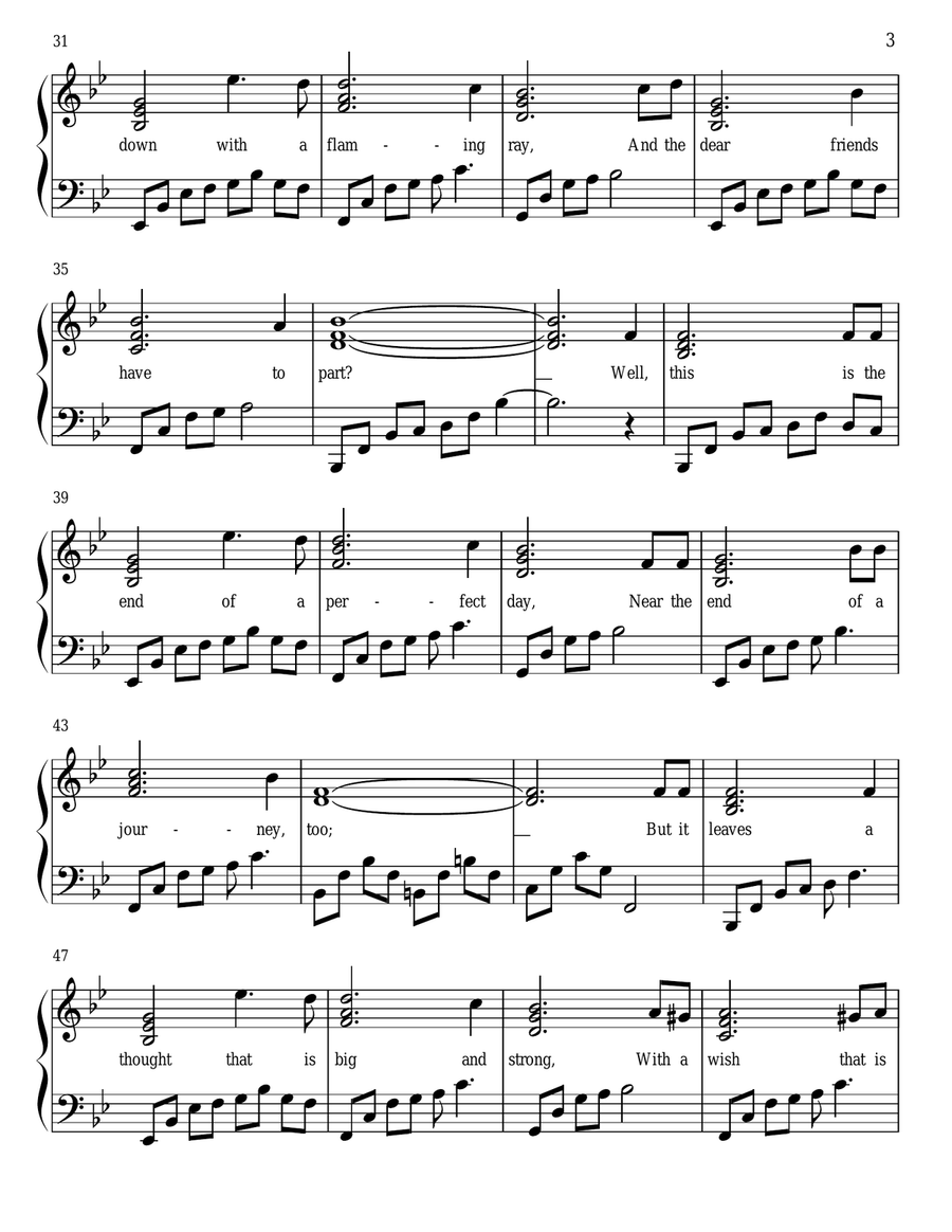 A Perfect Day by Carrie Jacobs-Bond, (Piano Solo) Piano Solo scores gallery preview page 3