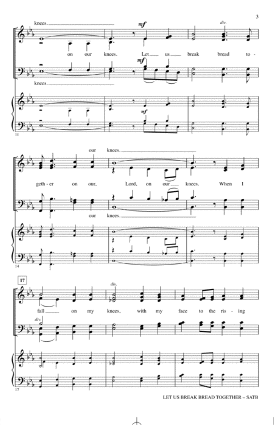 Let Us Break Bread Together 4-Part scores gallery preview page 2