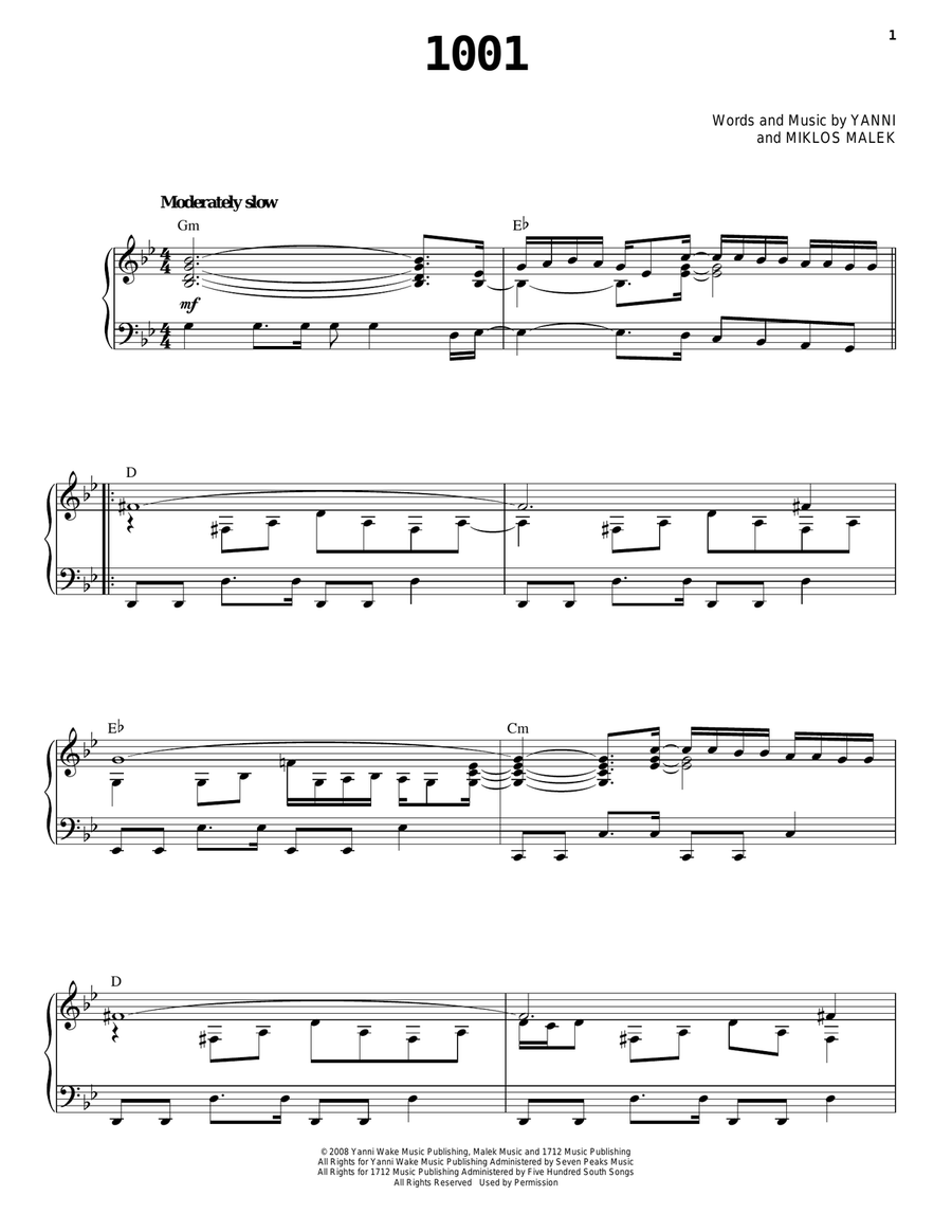1001 Piano, Vocal, Guitar scores gallery preview page 1