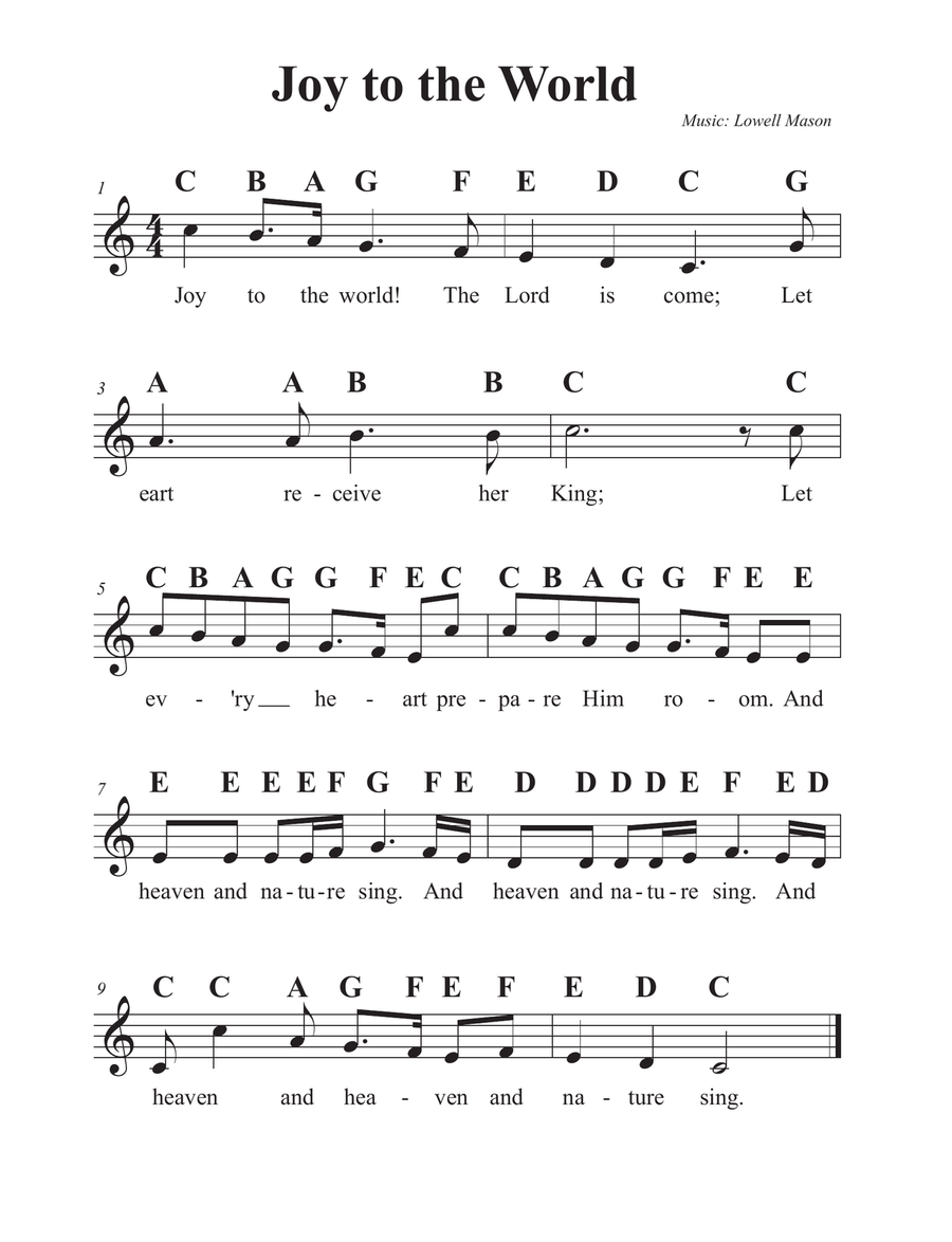 Joy to the World - Easy Recorder scores gallery preview page 1