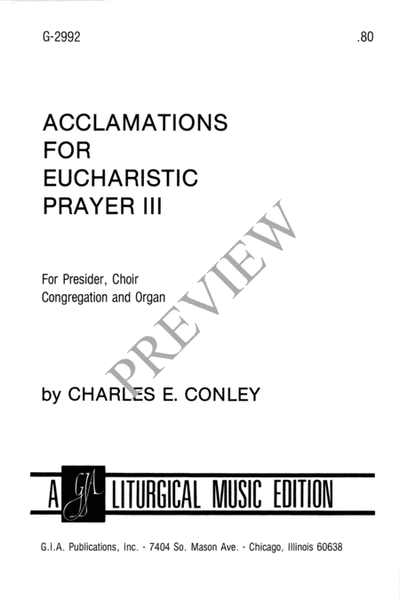 Acclamations for Eucharistic Prayer III