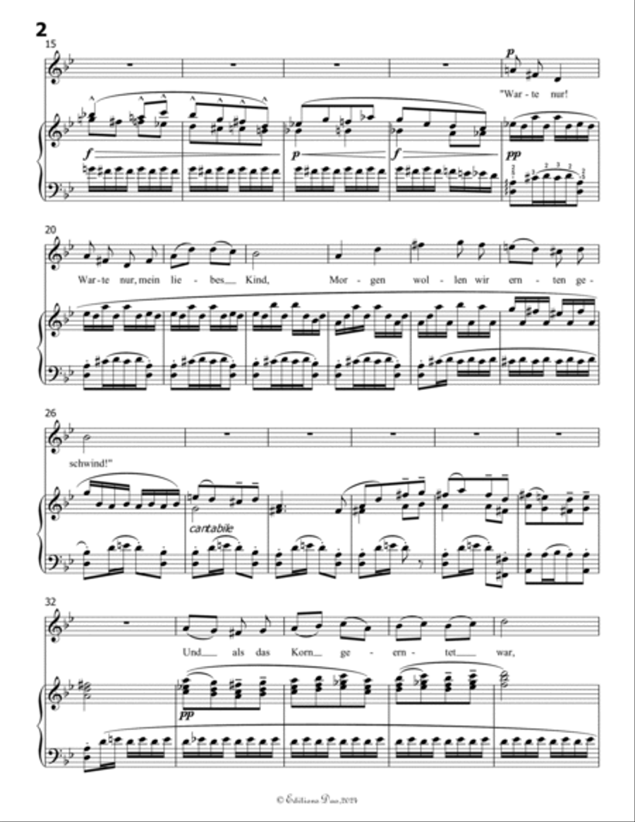 Das irdische Leben, by Mahler, in B flat Major Piano, Vocal scores gallery preview page 4