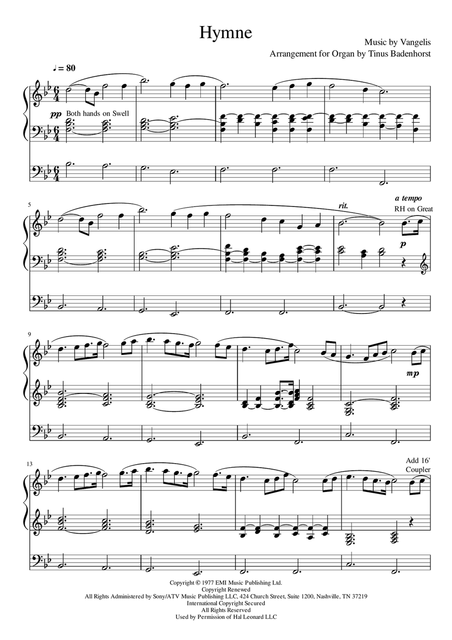 Hymne Hymne Organ Solo scores gallery preview page 2