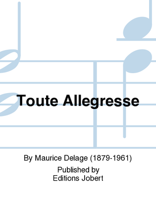 Book cover for Toute Allegresse