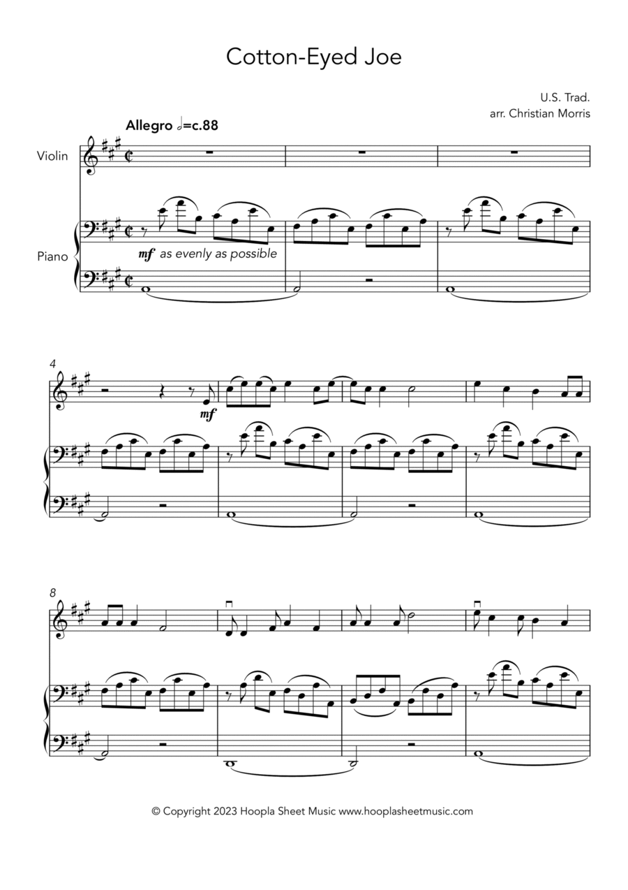 Cotton-Eyed Joe Violin Solo scores gallery preview page 1