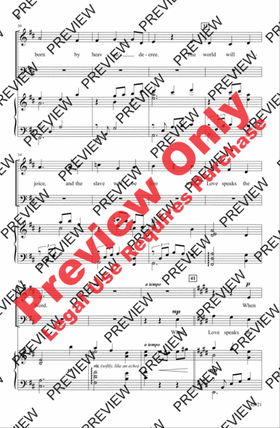 When Love Speaks the Word 4-Part scores gallery preview page 6