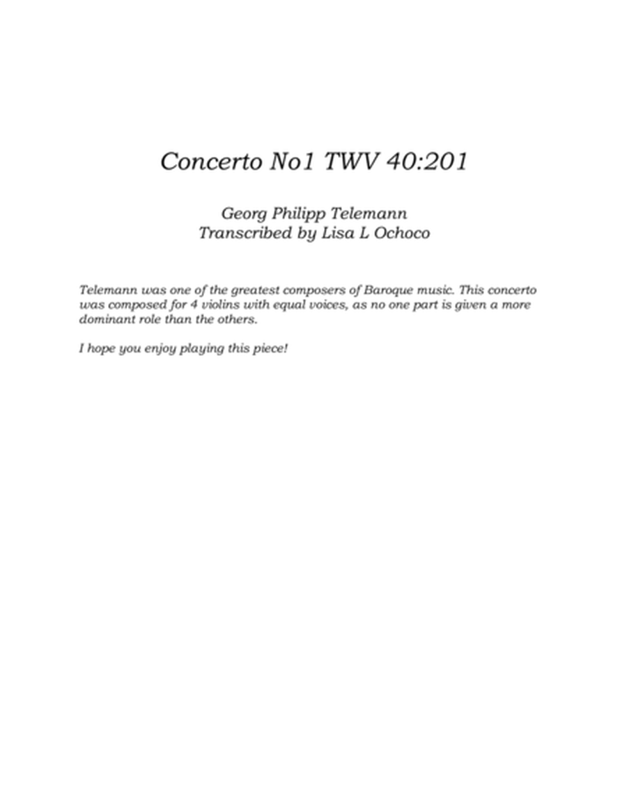 Concerto No1 TWV 40:201 for Saxophone Quartet image number null