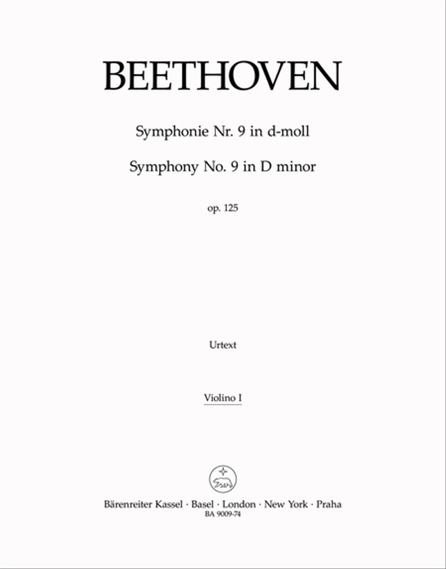 Symphony, No. 9 d minor, Op. 125 Violin scores gallery preview page 1