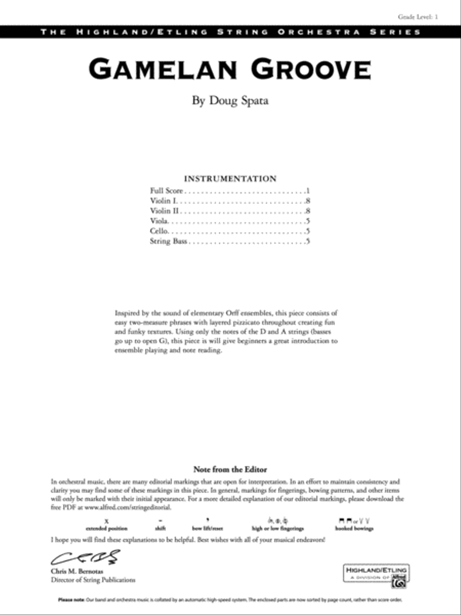 Gamelan Groove: Score