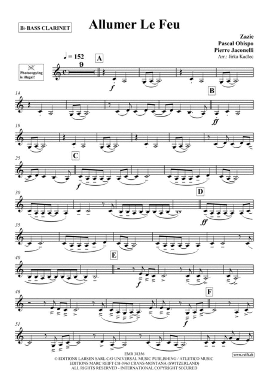 Allumer Le Feu Allumer Le Feu Bass Clarinet scores gallery preview page 2