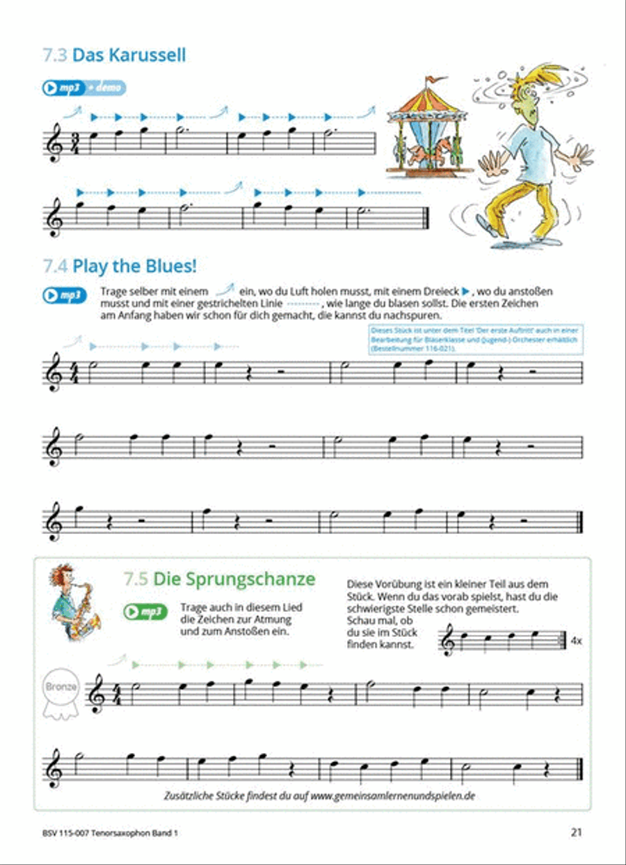 Gemeinsam Lernen & Spielen 1 Tenorsaxophon Tenor Saxophone scores gallery preview page 8