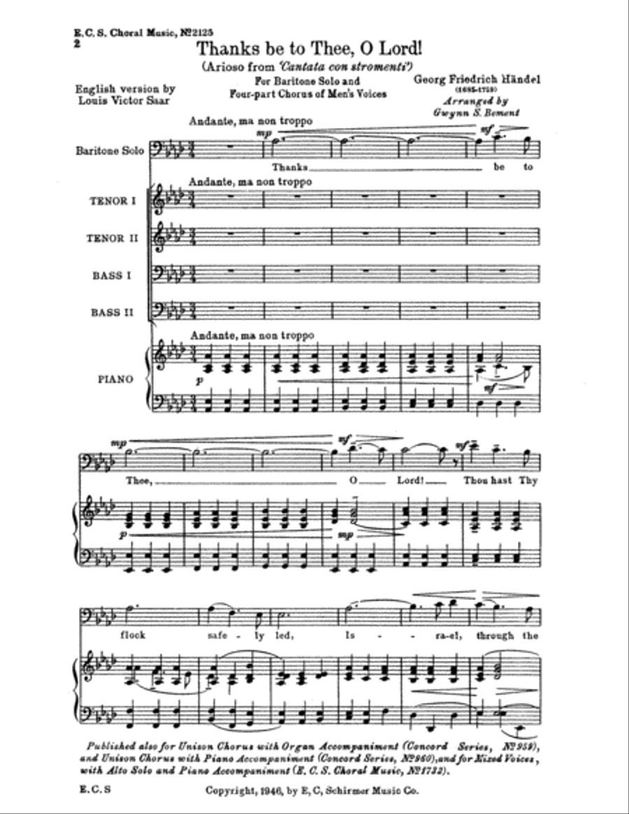 Thanks Be To Thee TTBB scores gallery preview page 2