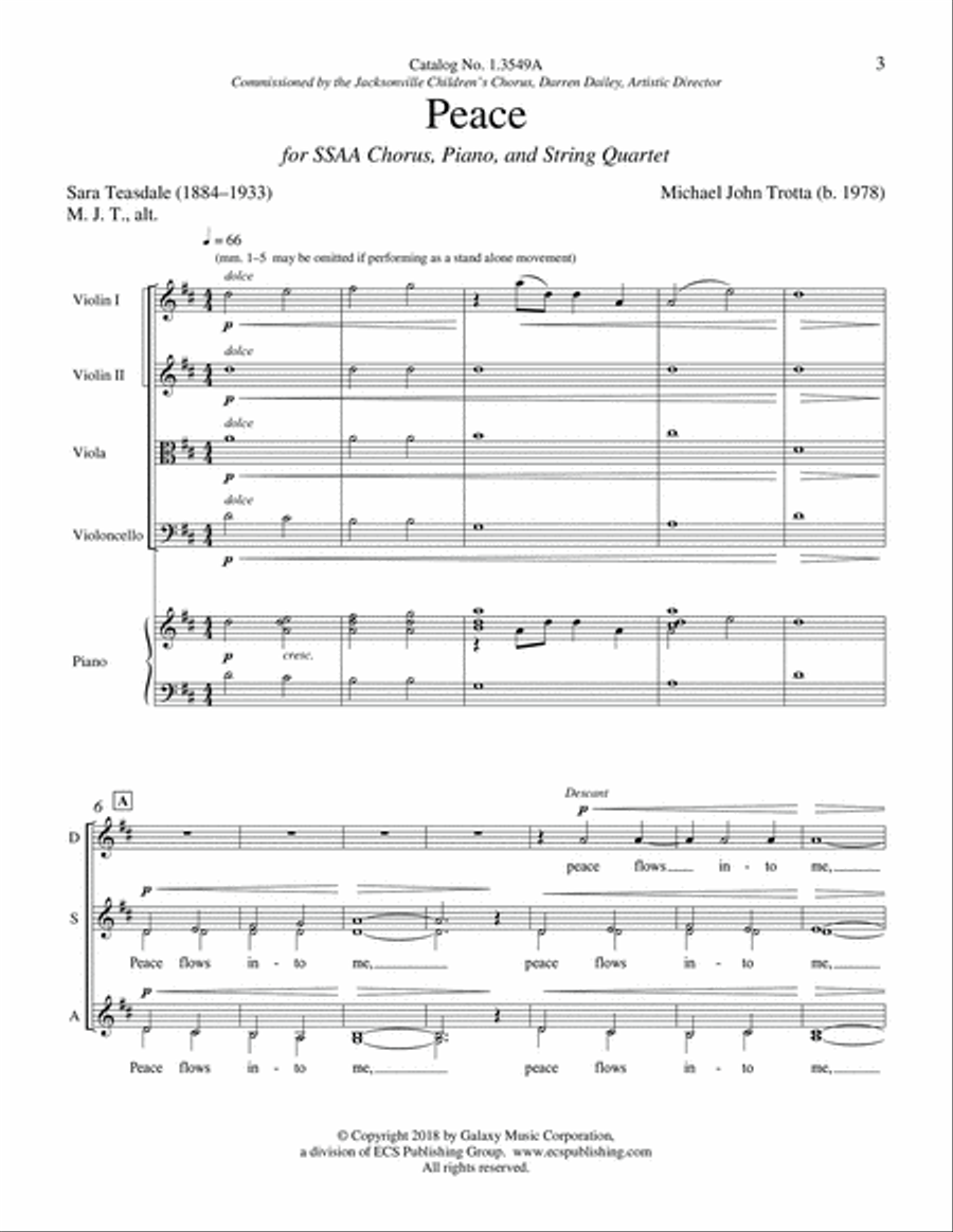 Peace from I Will Sing to the Stars Choir scores gallery preview page 3