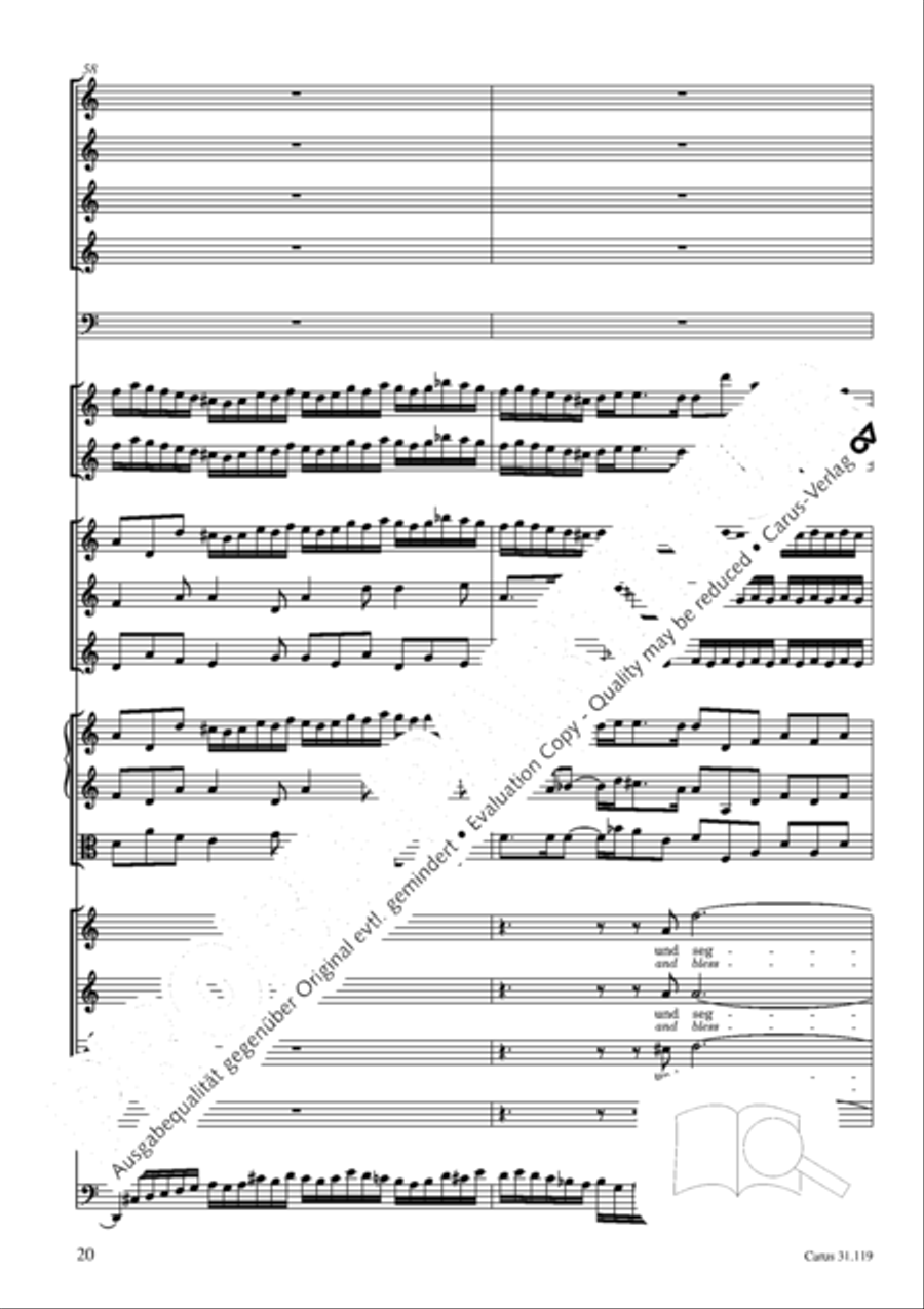 Praise the Lord, O Jerusalem (Preise, Jerusalem, den Herrn) 4-Part scores gallery preview page 21