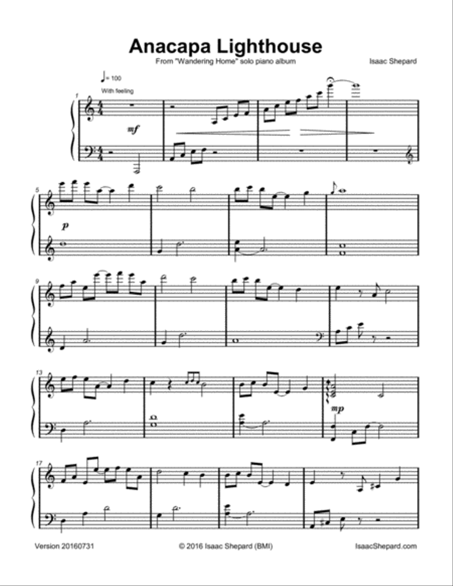 Anacapa Lighthouse Piano Solo scores gallery preview page 2