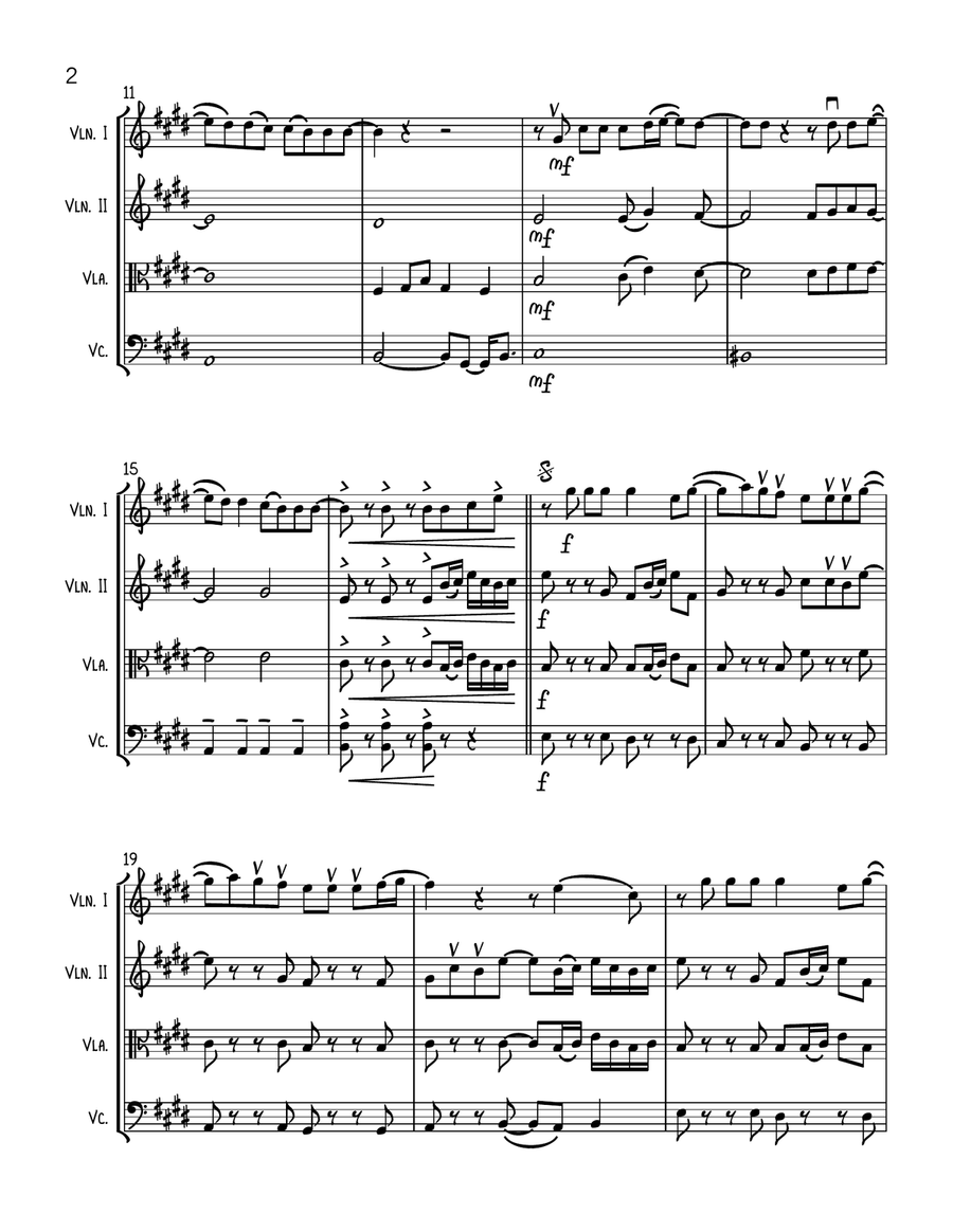 Permission To Dance String Quartet scores gallery preview page 2