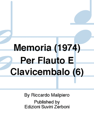 Book cover for Memoria (1974) Per Flauto E Clavicembalo (6)