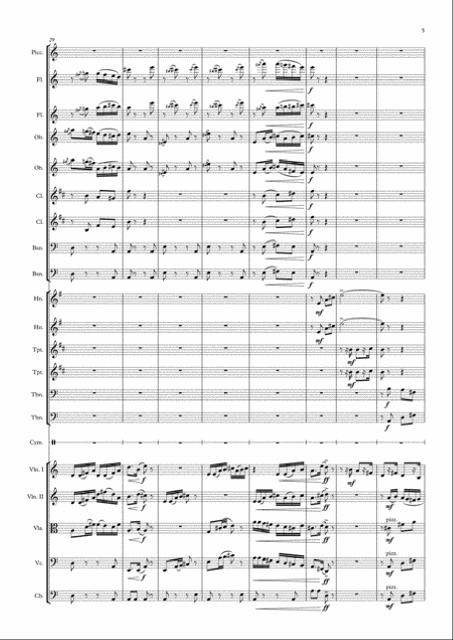The Deer - N. Cossins (Original Orchestral Composition) Full Orchestra scores gallery preview page 5