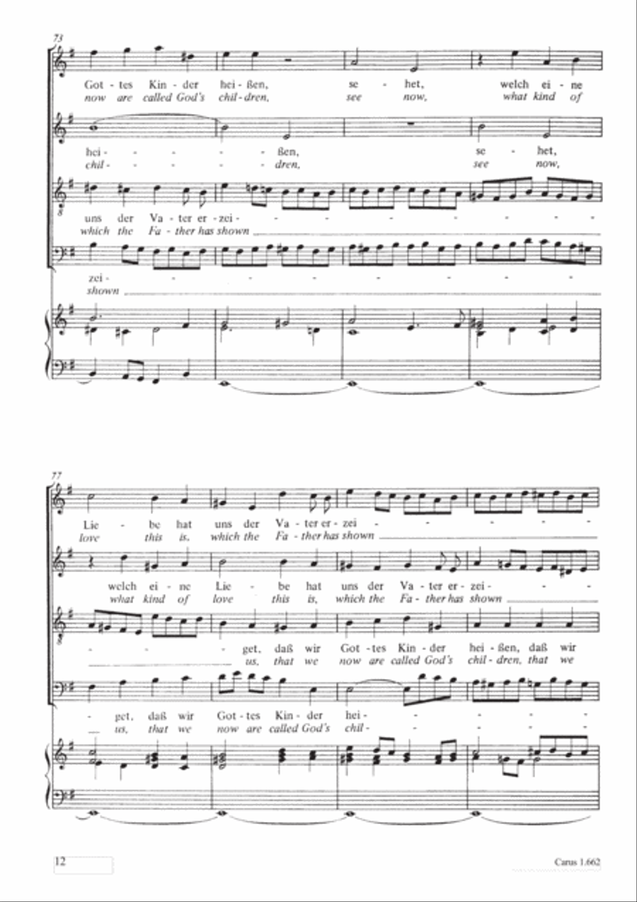 See now, what kind of love (Sehet, welch eine Liebe hat uns der Vater erzeiget) 4-Part scores gallery preview page 13