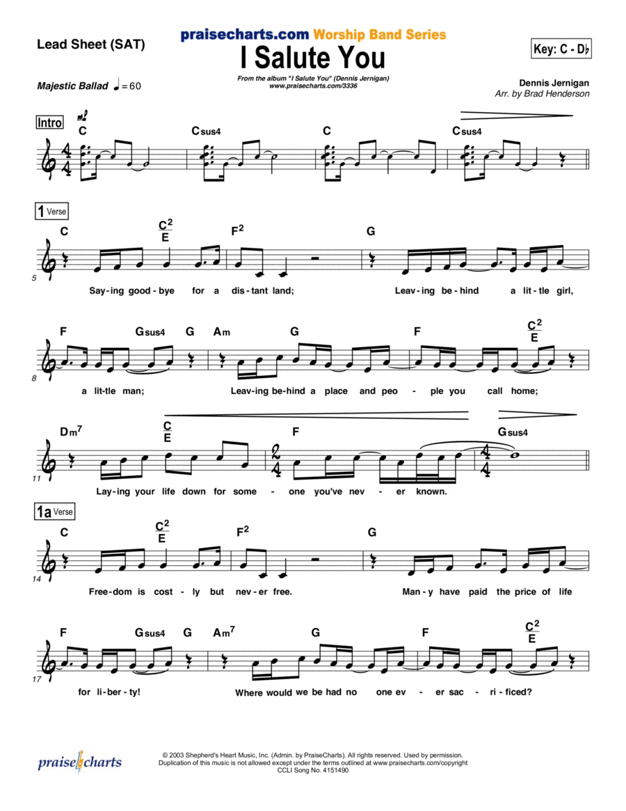 I Salute You I Salute You Piano scores gallery preview page 1