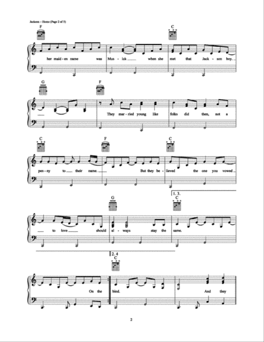 Home Piano, Vocal, Guitar scores gallery preview page 2