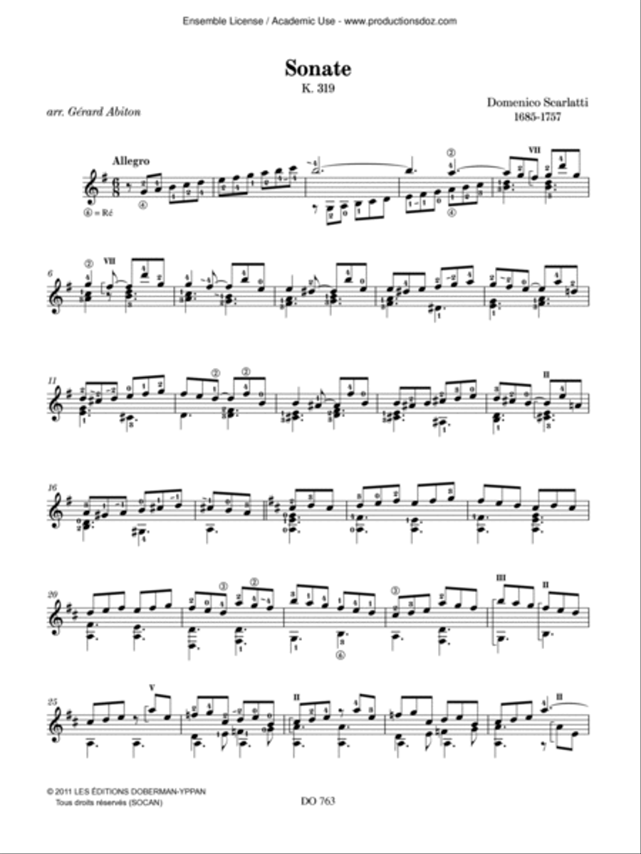 2 Sonates, vol. 3, K. 319, 69 Classical Guitar scores gallery preview page 2