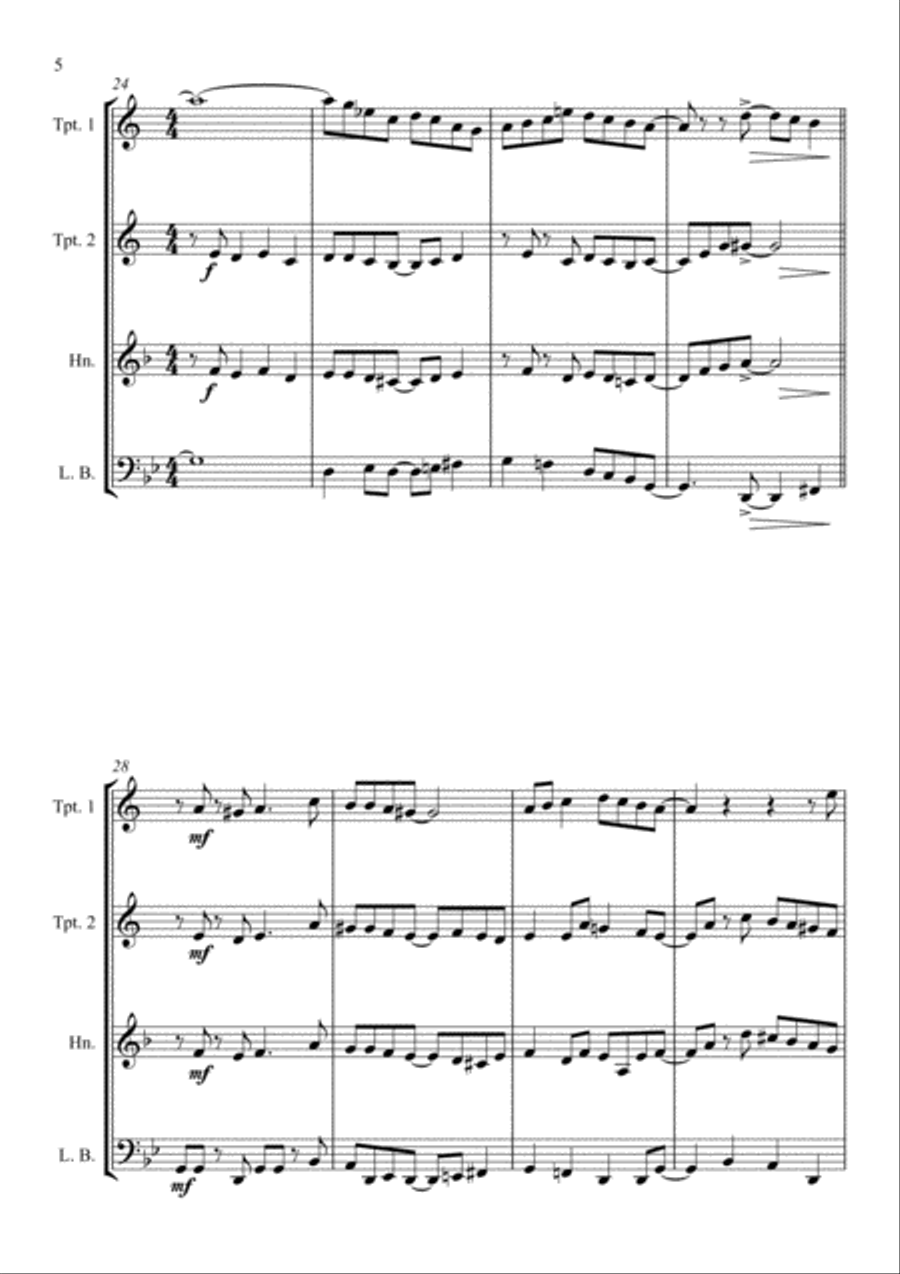 Coventry Carol - Jazz Carol for Brass Quartet Brass Quartet scores gallery preview page 6