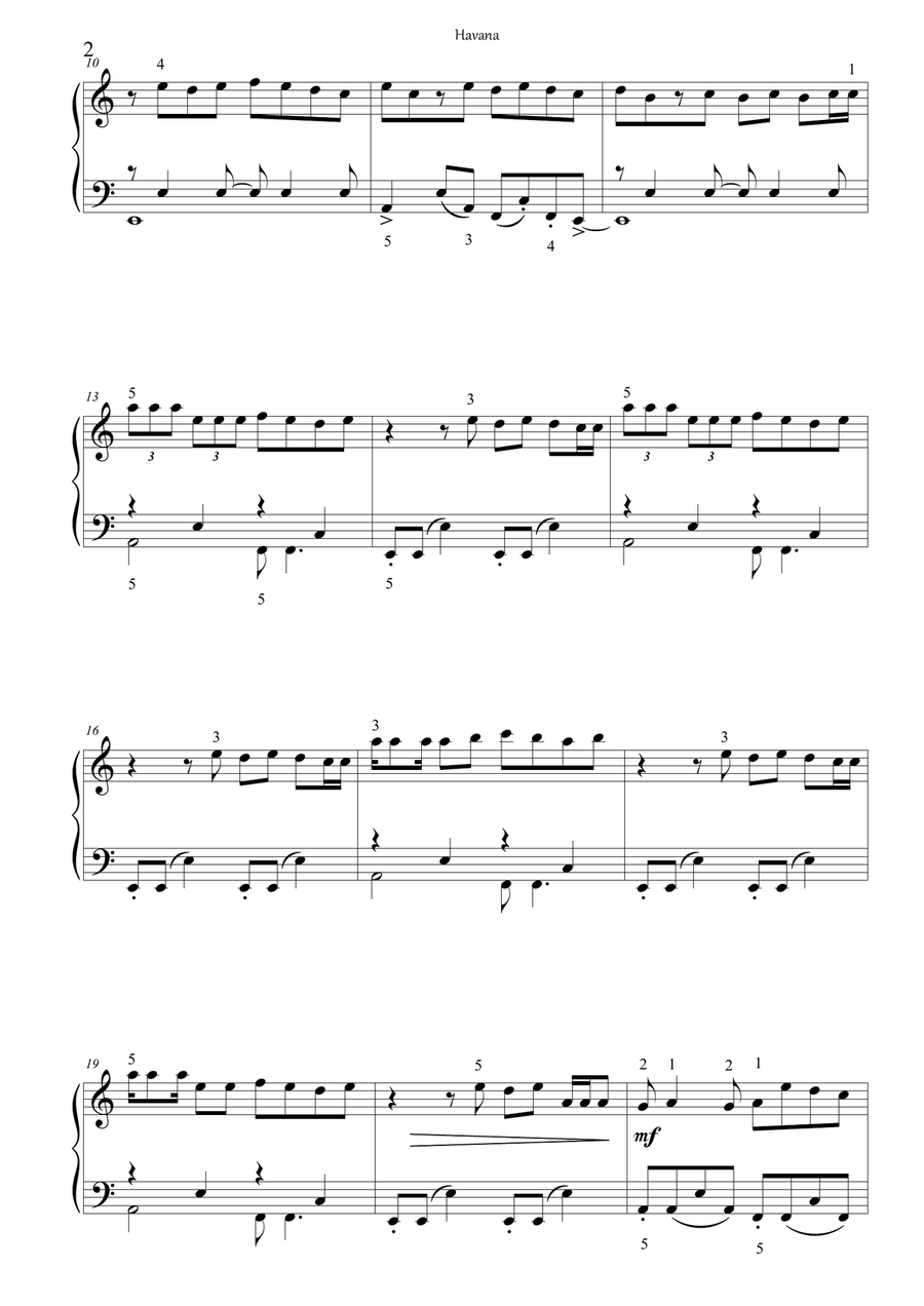 Havana Piano Solo scores gallery preview page 3