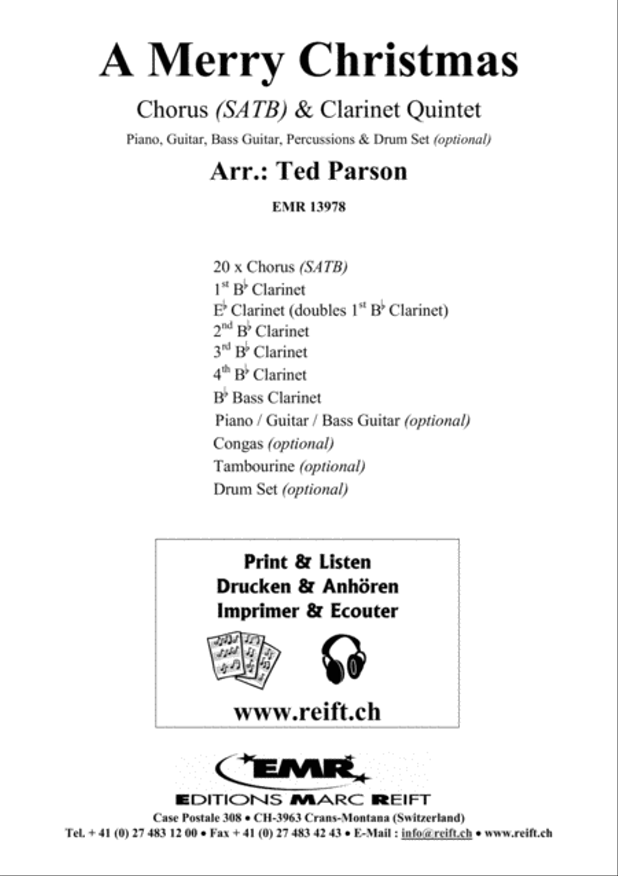 A Merry Christmas Clarinet Quintet scores gallery preview page 2