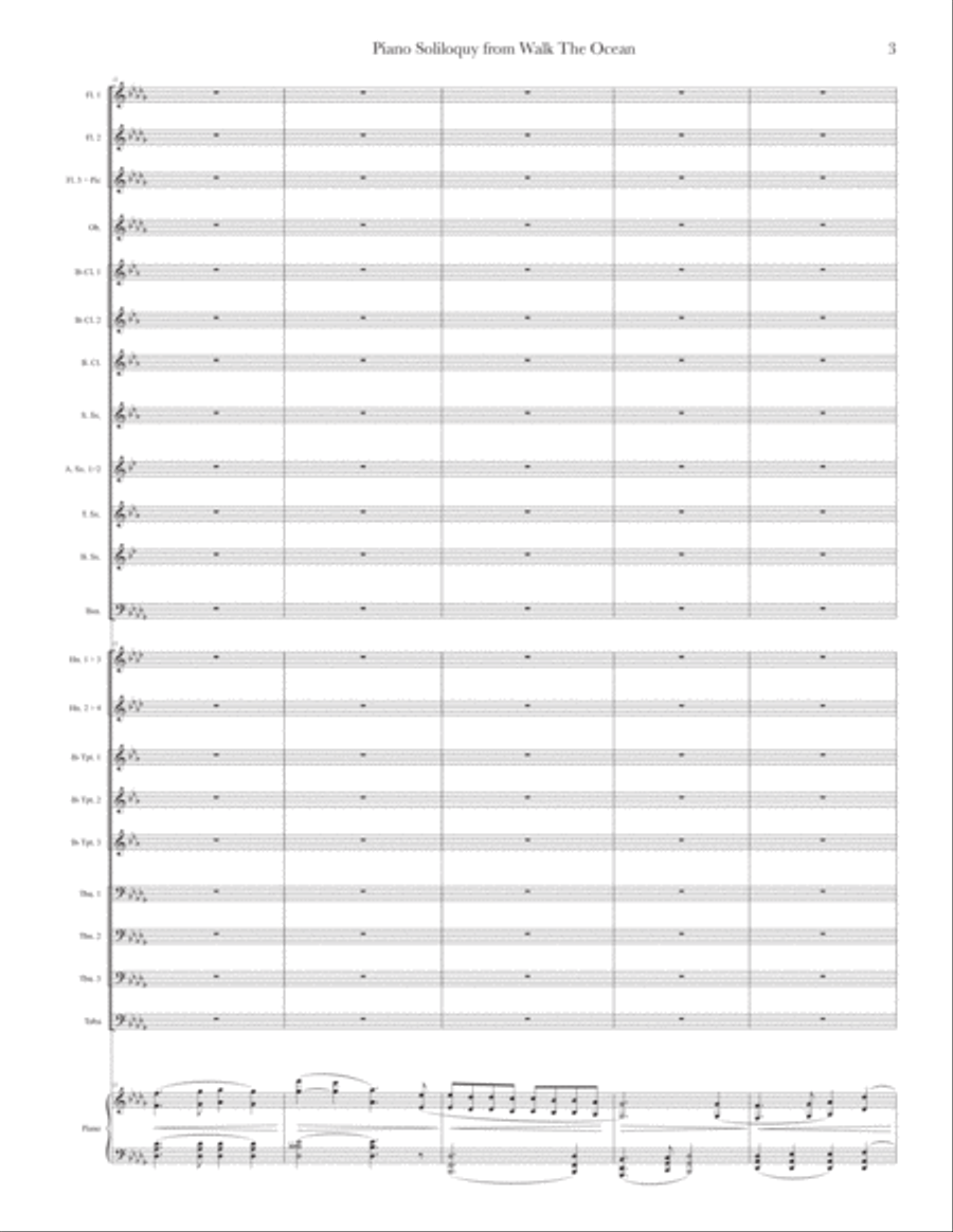 Piano Soliloquy from Walk The Ocean Concert Band scores gallery preview page 5