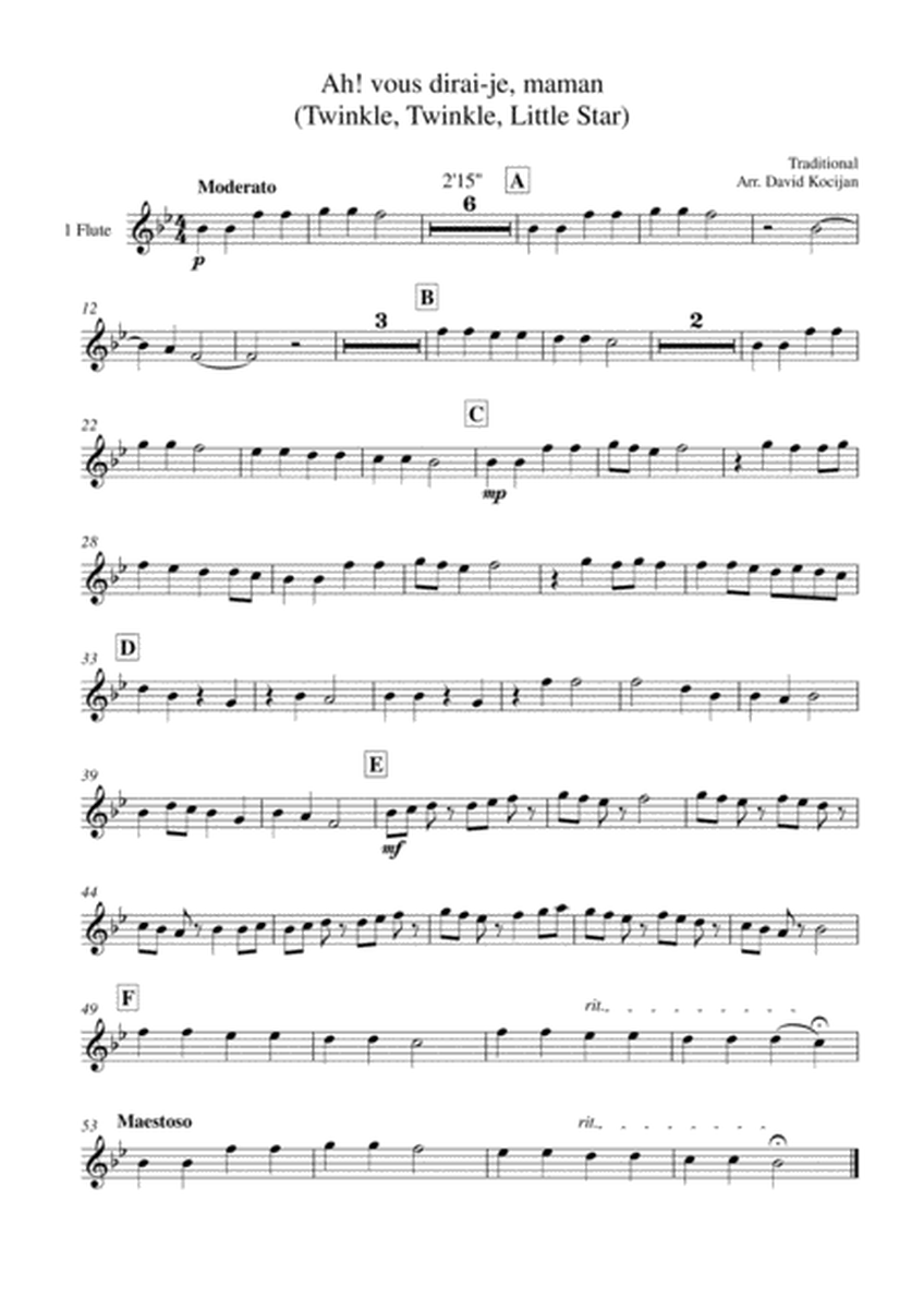 Twinkle, Twinkle, Little Star (flute quartet) - EASY image number null