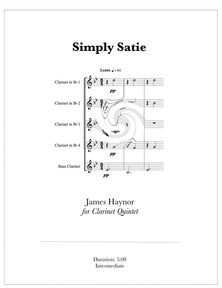 Simply Satie for Clarinet Quintet image number null