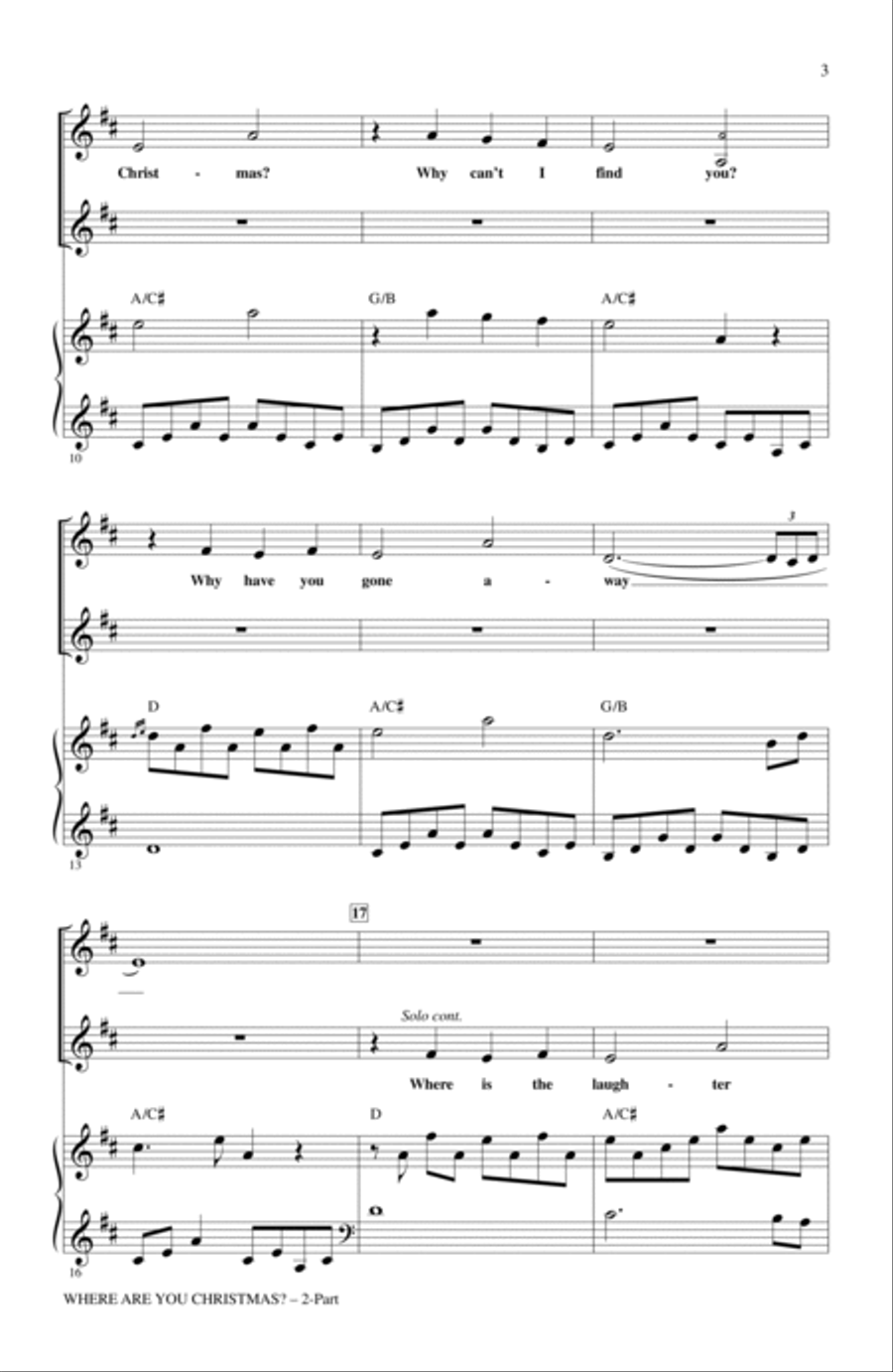 Where Are You Christmas? (arr. Mac Huff) (from How The Grinch Stole Christmas) 2-Part scores gallery preview page 2