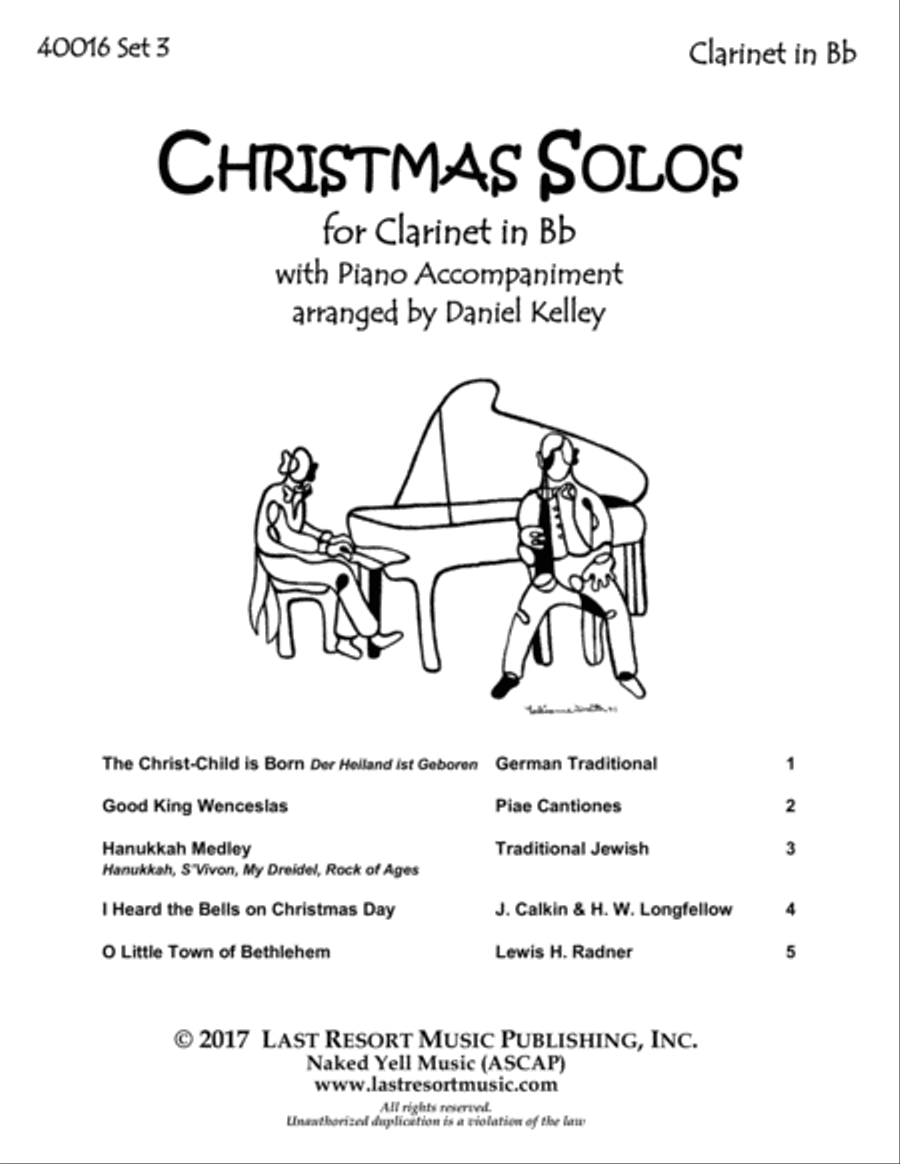 Christmas Solos for Clarinet & Piano Set 3 Clarinet Solo scores gallery preview page 2