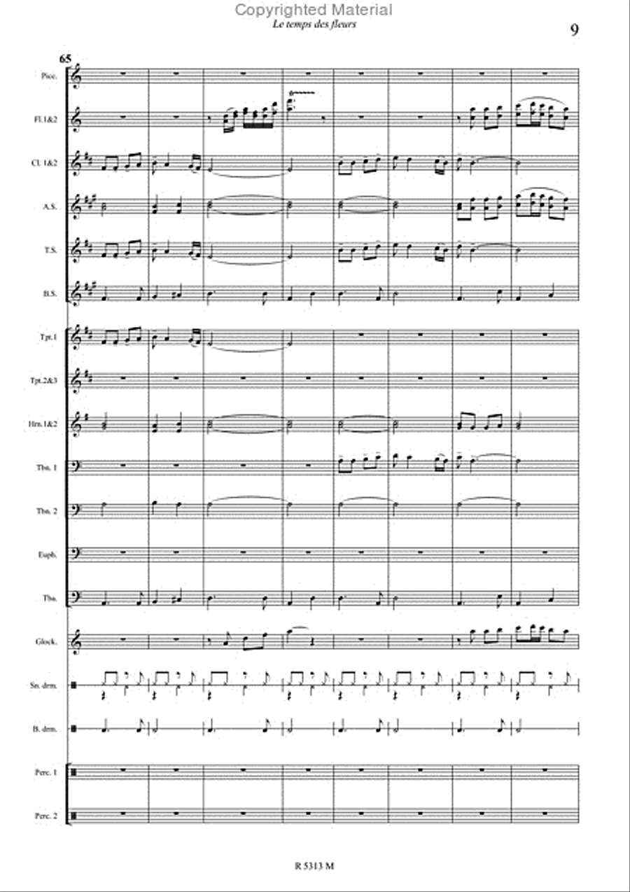 Le temps des fleurs Marching Band scores gallery preview page 10