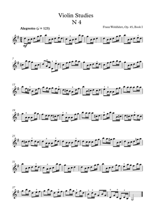 mp3 + pdf / F.Wohlfahrt, Etude N.4, from 60 Etudes for Violin, Op.45, Book I, + mp3 life recording