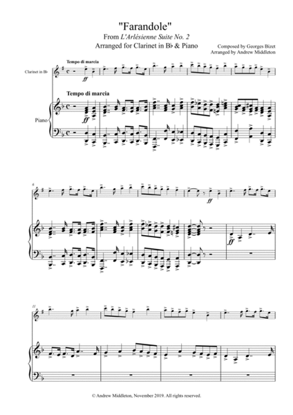 Farandole arranged for Clarinet and Piano image number null