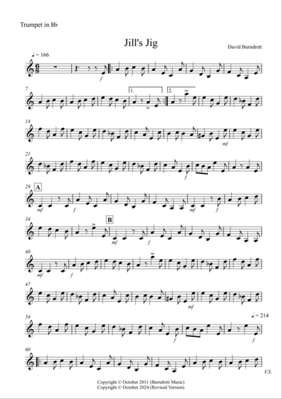 Jill's Jig for Trumpet, Violin and Cello Trio Small Ensemble scores gallery preview page 4