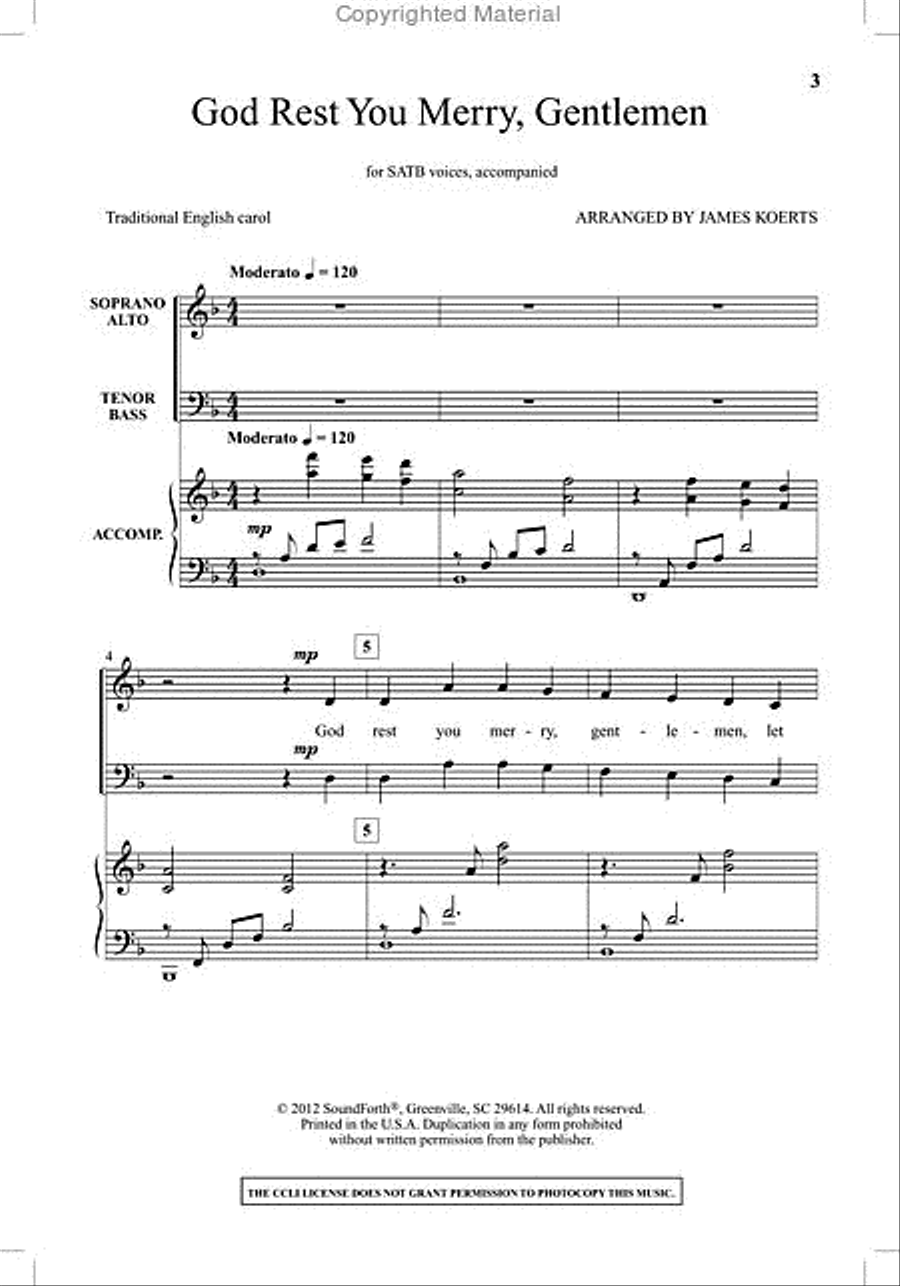 God Rest You Merry, Gentlemen 4-Part scores gallery preview page 2